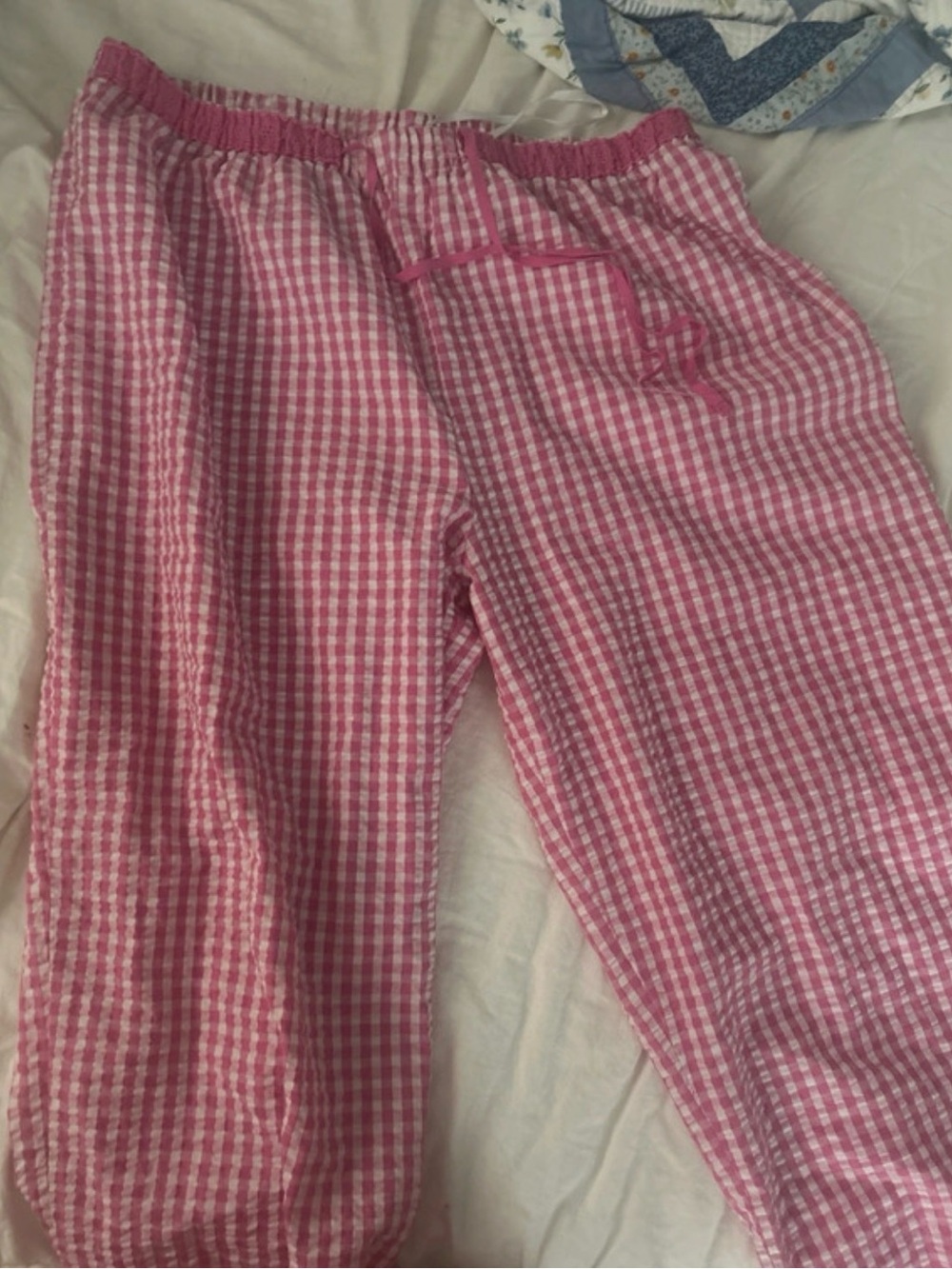 Liz Claiborne Pink Gingham Wide Leg Pants